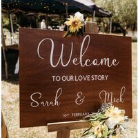 Welcome Board and Rustic Easel 