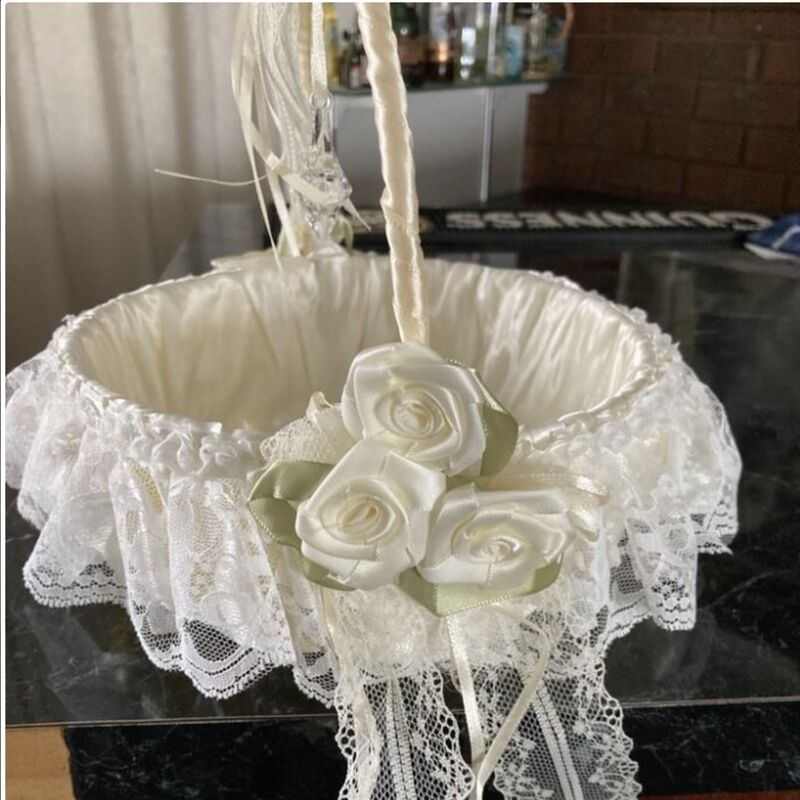 For Sale - Flower Girl Basket - Ivory | Wedding Decor for Hire