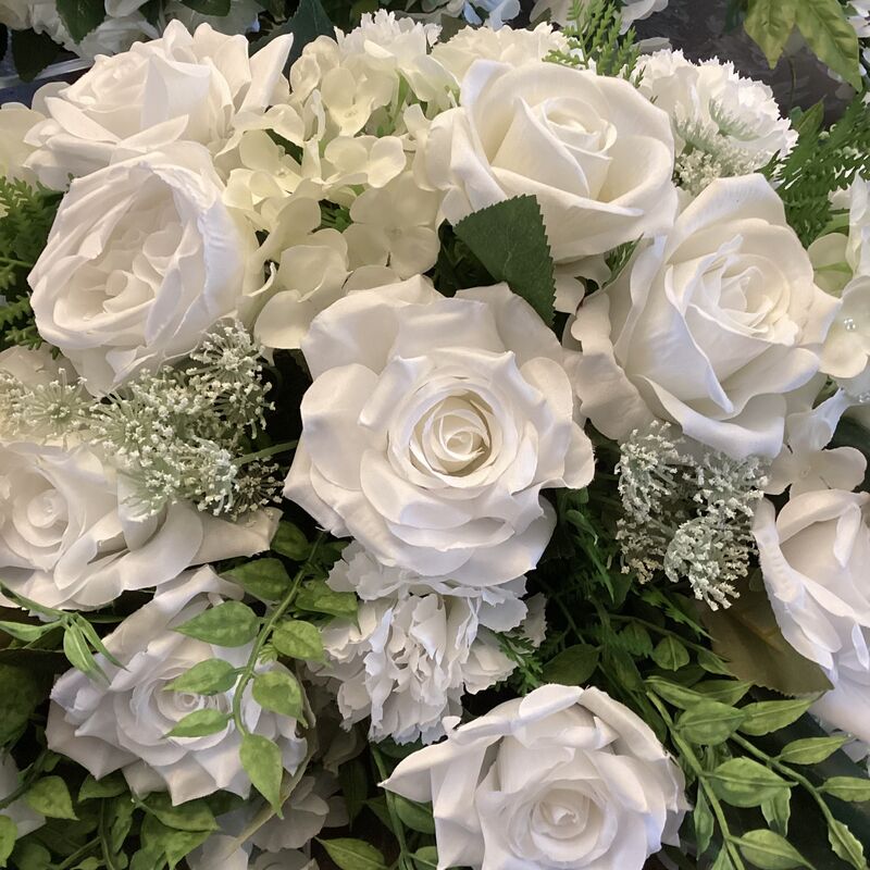 Bridal Table Flowers White Silk Flower Medium Bowl Wedding Decor For Hire 9981
