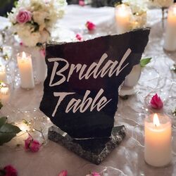 Bridal Table Sign   Black Marble 