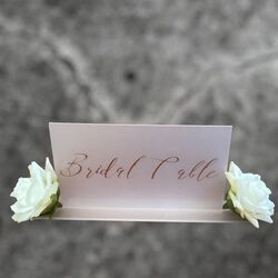 Bridal Table Sign - Frosted Acrylic with Rose Gold 