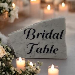 Bridal Table Sign   White Marble 