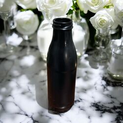 Bud Vase   Black Glass Bottle