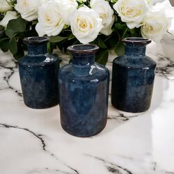 Bud Vase   BlueBlack Ceramic 