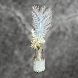 Bud Vase - Dried Flowers - White/Cream 