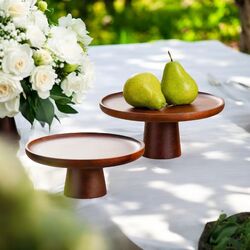 Cake Stand   Acacia Wood   LargeMed 