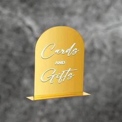 Cards & Gifts Sign - Gold Mirror