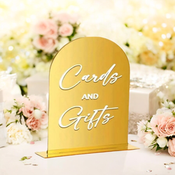 Cards and Gifts Sign  Gold Mirror