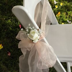 Ceremony Aisle Chairs  White Silk Rose Set of 10