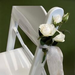 Ceremony Aisle Chairs  White Silk Roses Set of 10