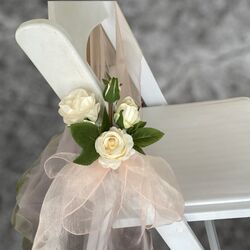 Ceremony Aisle Flowers Ivory with Sash 