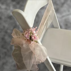 Ceremony Aisle Flowers. - Pink Roses with sash 