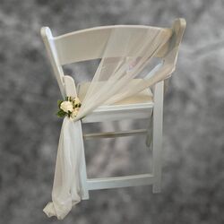 Ceremony Aisle Chair Sashes - Ivory Chiffon 