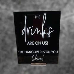 Drinks Sign - Black Acrylic 