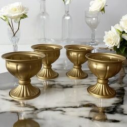 Gold Metal Comport Vase 