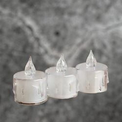 LED Candle - Clear Crystal Tea-Light (White)