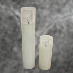 LED Candles in Glass - White 5cmW 