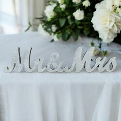 Mr + Mr Mrs + Mrs or Mr + Mrs   Silver Glitter