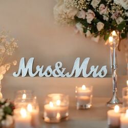 Mr + Mr Mrs + Mrs or Mr + Mrs   Silver Glitter