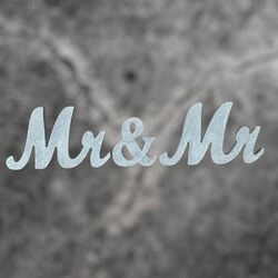 Mr + Mr Mrs + Mrs or Mr + Mrs   Silver Glitter