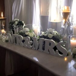 Mr + Mrs Letters   18cmH 