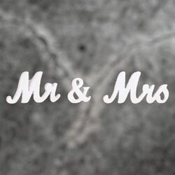 Mr + Mrs White Wooden Set   15cmH