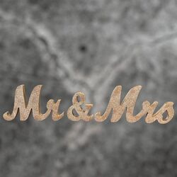 ‘Mr & Mrs’ Sign - Gold Glitter 