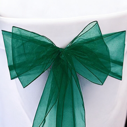 Organza Chair Sashes   Dark Green 