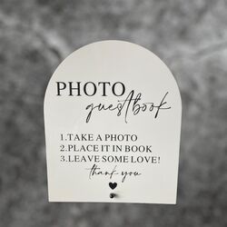 Photo Guestbook Sign - White Acrylic