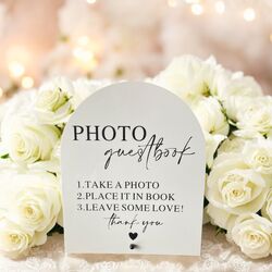 Photo Guestbook Sign   White Acrylic