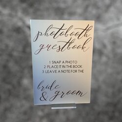 Photobooth Guestbook Sign - Frosted Acrylic with Rose Gold