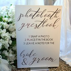 Photobooth Guestbook Sign  Frosted Acrylic with Rose Gold