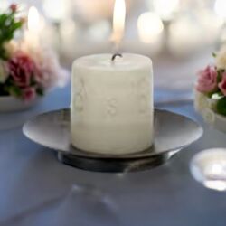 Pillar Candle Plates   Black Gloss 