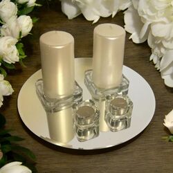 Pillar Candle Plates   Square Glass 