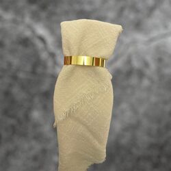 Table Napkin Rings - Shiny Gold ‘D’ shape 