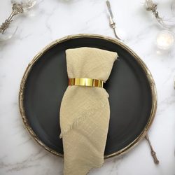 Table Napkin Rings  Shiny Gold D shape 