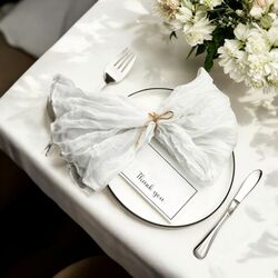 Table Napkins   White Gauze 