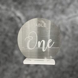 Table Numbers - Acrylic Clear/White 