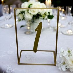 Table Numbers   Acrylic Clear with Gold Numbers 