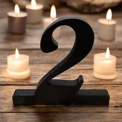 Table Numbers   Black Wooden Script 