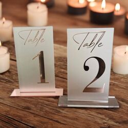 Table Numbers   FrostedRose Gold Acrylic 