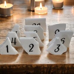 Table Numbers   Marble   White