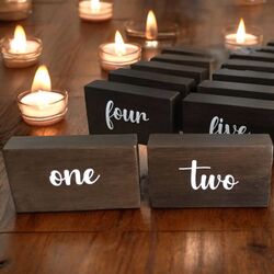 Table Numbers   Rustic Timber   B