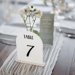 Table Numbers   White Acrylic Arch 