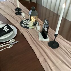Table Runner   Dusty Pink Cheesecloth
