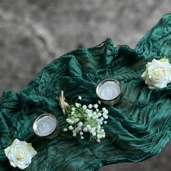 Table Runners   Gauze Dark Green 