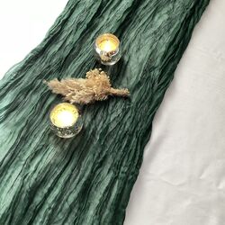 Table Runners - Gauze, Dark Green 