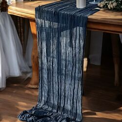 Table Runners   Gauze Navy 