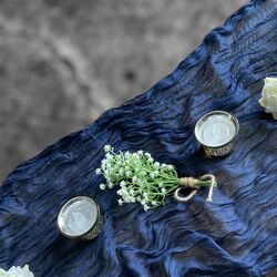 Table Runners   Gauze Navy Blue