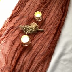 Table Runners - Gauze, Rust 